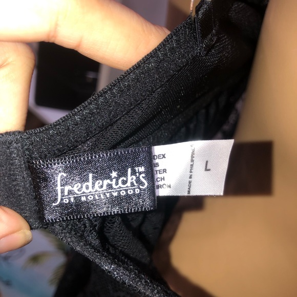 Frederick's Of Hollywood NWOT! Black Lace Mesh Babydoll And Bottom 2 Piece Set - Picture 9 of 14